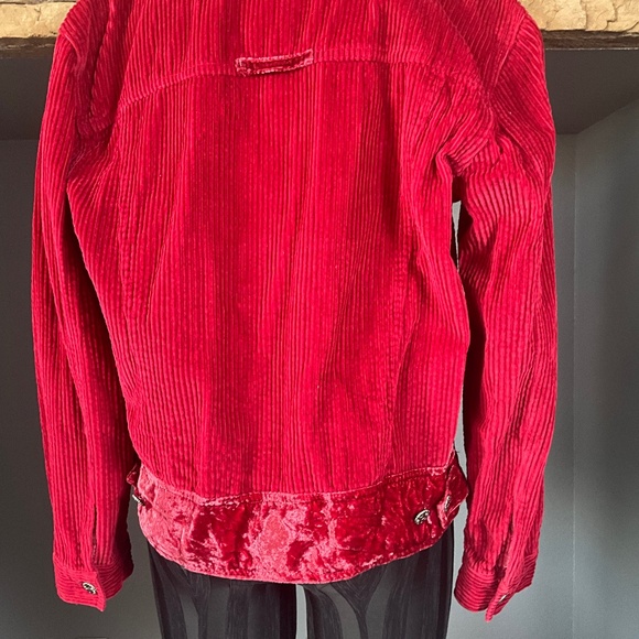 J. Jill Pink Oversized Corduroy Crushed Velvet Jean Jacket Preppy Layer Artsy S - Picture 9 of 11